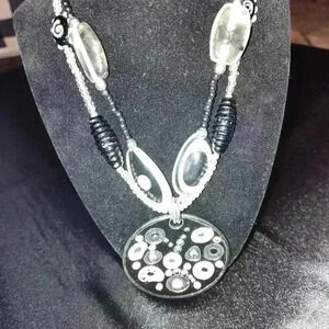 Black and white statement necklace